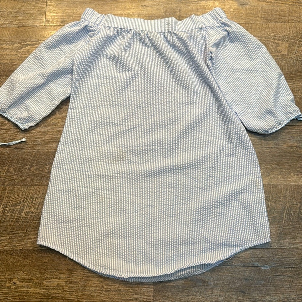 Blue and white blouse love notes women’s small